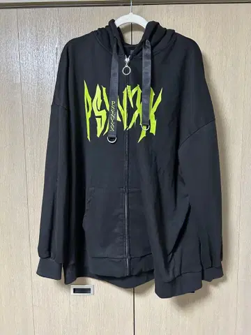 PSYNYXX 집업 후드티 데빌 후드티 귀 깃털 포함