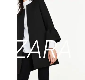 ZARA WOMAN 블랙 플레어 슬리브 코트
