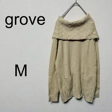 그로브 grove 니트 [ M ] 오프숄더 포켓 니트 월드