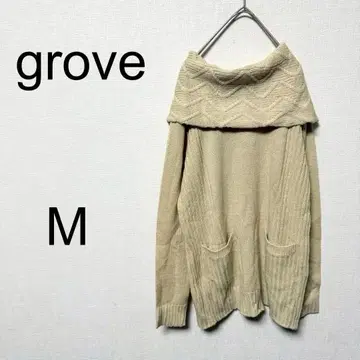 그로브 니트 [ M ] 니트 오프숄더 포켓 월드 베이지