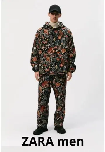 [레어] ZARA 자라 자카드 팬츠 호랑이 타이거 자수 올 패턴 팬츠만