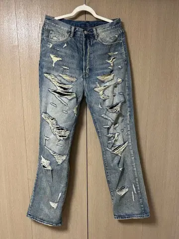 mnml 배기 데님 데미지 사이즈 30