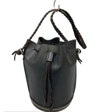 다니엘 앤 밥 숄더백 가죽 천연 가죽 블랙 복조리형 스터드