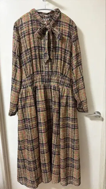 쿠미쿄쿠 체크 무늬 롱 원피스 사이즈 7