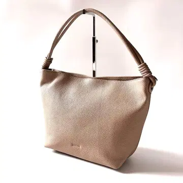 발코스 숄더백 원숄더 호보 가죽 베이지 주름 가죽