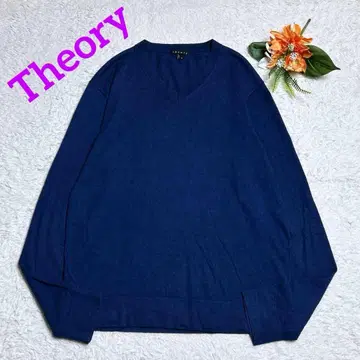 새상품급/띠어리 캐시미어 혼방 V넥 니트 네이비 심플 코튼 무지