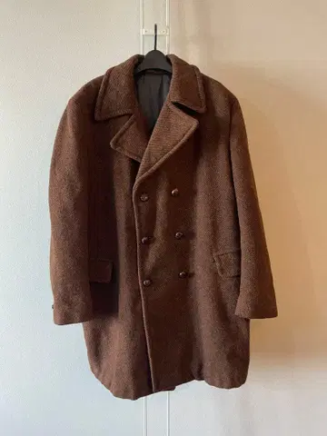 Harris Tweed 더블 브레스트 코트 [ L ] [ 브라운 ]