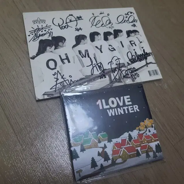 오마이걸 큐피드 초반 싸인앨범+화이트 디싱 미개봉