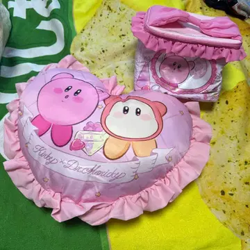 커비 하트형 쿠션과 파우치 세트