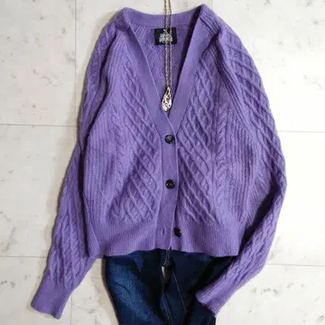 컨디션 최상 비밍 바이 빔즈 해밀턴 울 케이블 짜임 니트 가디건