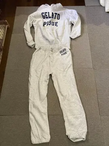 GELATO PIQUE 후드 부착 맨투맨 세트 그레이