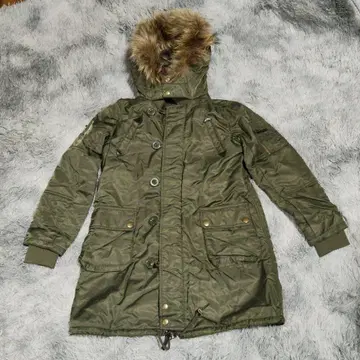 Pinky & Dianne 올리브 그린 퍼(fur) 부착 모즈 코트