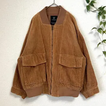 새상품급 w closet 굵은 폭 코듀로이 블루종 F 카멜 볼륨 소매