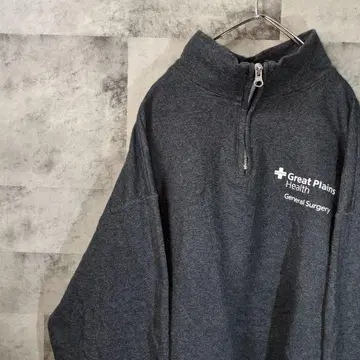 저지 맨투맨 트레이닝복 그레이 하프 지퍼 L A2,11