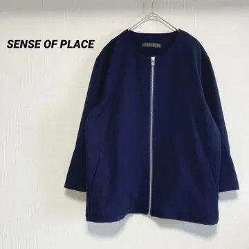 센스 오브 플레이스 어반 리서치 노카라 자켓 7부 소매 네이비 M