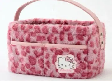 새상품 헬로키티 칸막이 포함 보관 케이스 레오파드 무늬 핑크 갸루 퍼