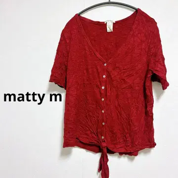 matty m 빨간색 반소매 버튼 셔츠 레드 가든