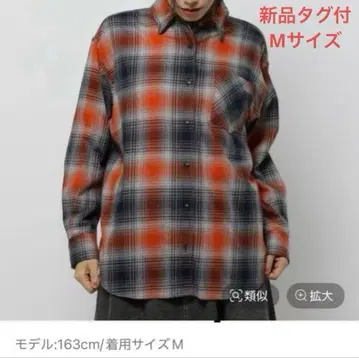 [택 포함 새상품] 니코앤드 40 비에라 레피아 체크 셔츠 오렌지 M