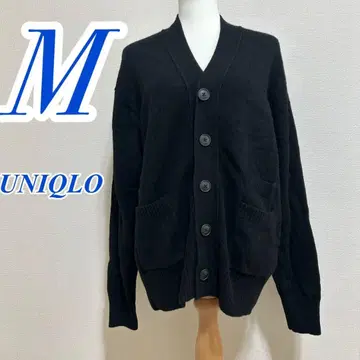 유니클로 블랙 니트 가디건 M V넥