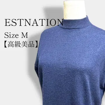 [ 고급 새상품급 ] ESTNATION 에스트네이션 다크 블루 하이넥 M