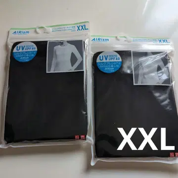 유니클로 AIRismUV컷 크루넥 블랙 긴팔 T XXL 2장