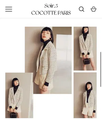 COCOTTE PARIS 트위드 자켓 화이트