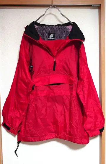 OCTOPUS ARMY 레드 풀오버 나일론 자켓 M 아노락