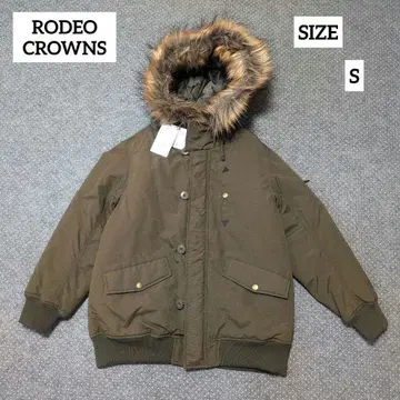 RODEO CROWNS 퍼 모즈 코트 방수 가공 카키 S 새상품