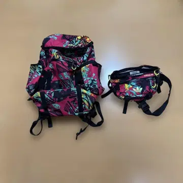 adidas 핑크 멀티 컬러 백팩 힙색