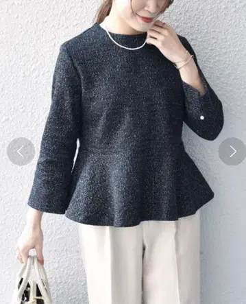 SHIPS 트위드풍 페플럼 풀오버