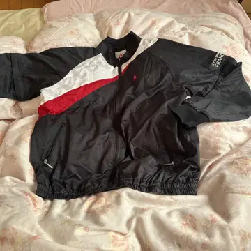 나일론 스포츠 자켓 블랙 레드 화이트 le coq sportif