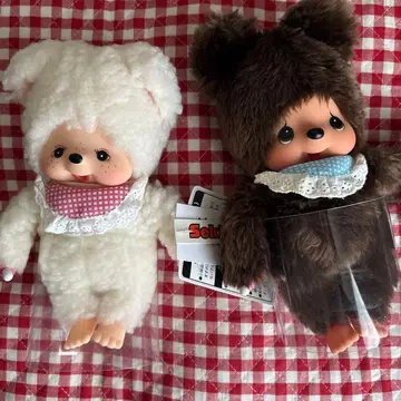 몬치치 프렌즈 곰 & 참 봉제 인형 세트 S 사이즈