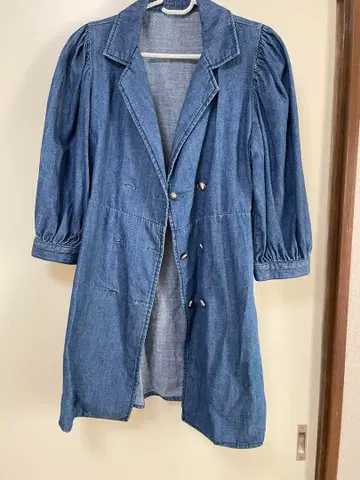 데님 더블 브레스트 원피스