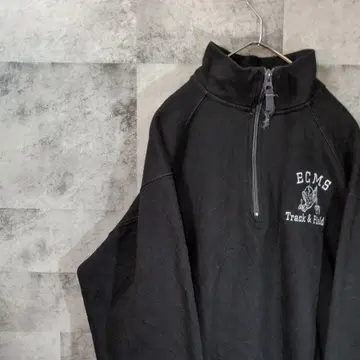 맨투맨 트레이닝복 블랙 하프 지퍼 S A24,10