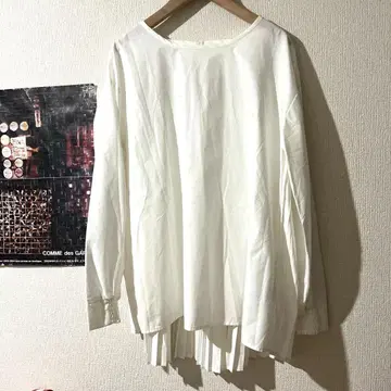 huitieme nid 유이팀 니 플리츠 블라우스 화이트 긴팔 화이트