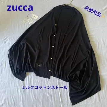 [새상품] zucca 주카 2way 대형 실크 코튼 스톨 블랙 컬러