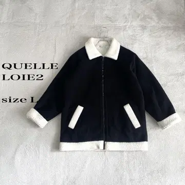QUELLE LOIE2 보아 자켓 블랙 x 화이트 L 사이즈