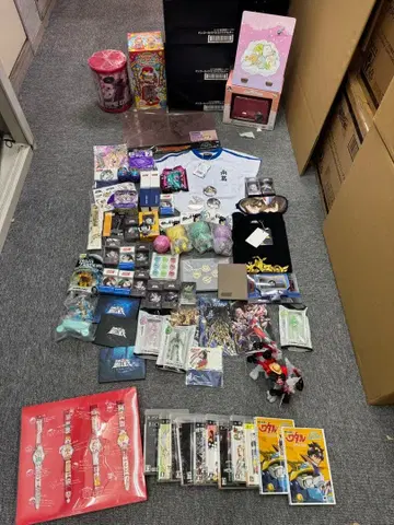 캐릭터 굿즈와 게임 소프트 세트