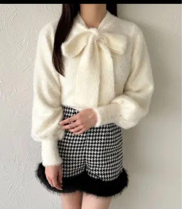 샤기 리본 니트 [ ZOZOTOWN 한정판 아이템 ]