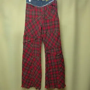 BETTY'S BLUE 체크 무늬 와이드 팬츠