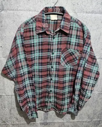 80s 프리미엄 플란넬 셔츠 긴팔 셔츠 레트로 아메카지