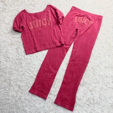 고품질 Juicy Couture 셋업 파일 원단 핑크 XS