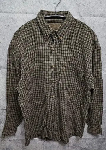 90s 플란넬 셔츠 체크 무늬 버튼 다운 빈티지