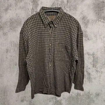 90s 플란넬 셔츠 체크 무늬 버튼 다운 빈티지
