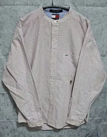 80s-90s TOMMY HILFIGER 밴드 카라 셔츠 자수 로고
