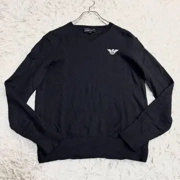 새상품급 EMPORIO ARMANI 니트 로고 블랙 XL
