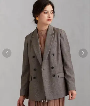 green label relaxing 헤링본 더블 자켓