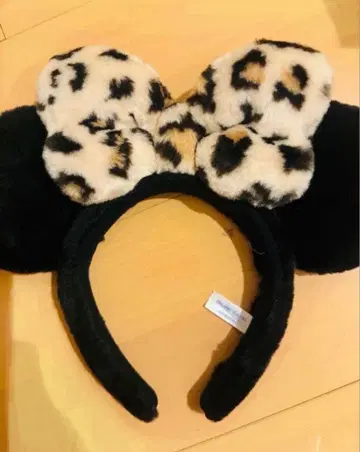 디즈니 미니 레오파드 무늬 리본 머리띠