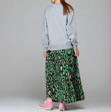 noisemaker 하트 레오파드 볼륨 플리츠 스커트 36 사이즈