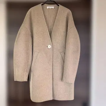 엔폴드 베이지 노카라 코트